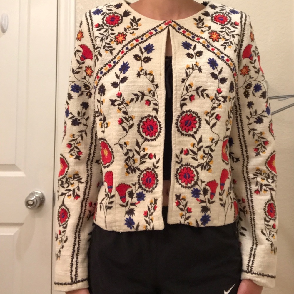Anthropologie unique blazer with intricate design!